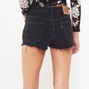 Levi’s 501 Black Denim Cut-Off Jean Shorts 31
